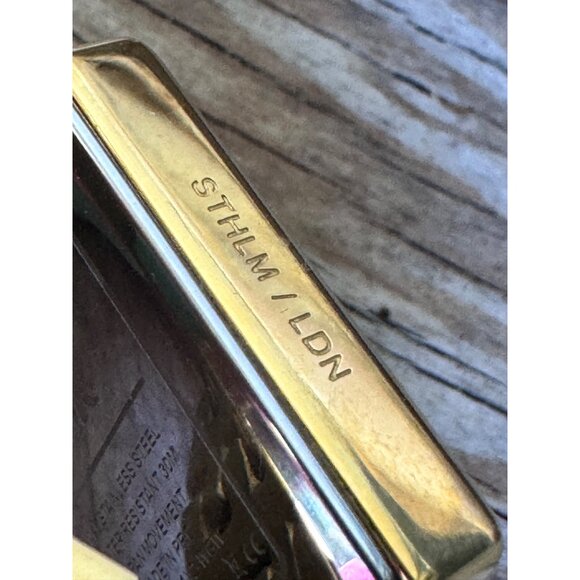 Larsson & Jennings Watch Women Gold Tone Square Crystal Dial Working Extra Link - Picture 7 of 7